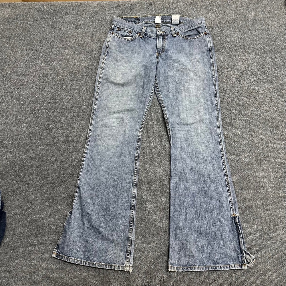 Lucky Brand Jeans Womens Size 12/31 Blue Flare Leg Side Slit Denim Made In USA